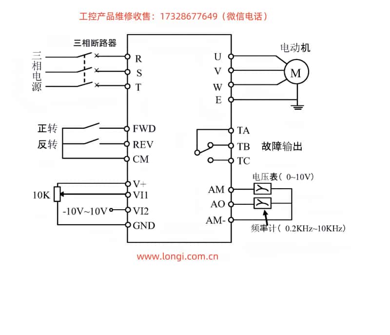 康沃變頻器G3-P3係列(liè)標準配線圖.jpg 康沃變頻(pín)器G3-P3係列標準(zhǔn)配線圖.jpg