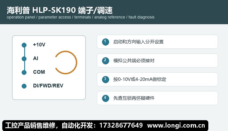 海利普 HLP-SK190 端子正反轉與電位器調速
